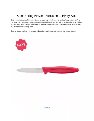 Kohe Paring Knives_ Precision in Every Slice