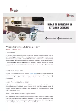 What is Trending in Kitchen Design?