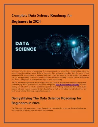 Complete Data Science Roadmap for Beginners in 2024