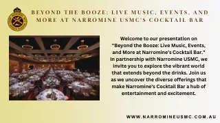 Beyond the Booze Live Music, Events, and More at Narromine USMC's Cocktail Bar