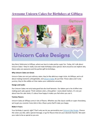 Unicorn Cake Design