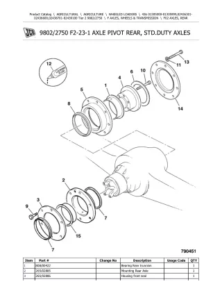 JCB 436 Tier 2 Wheeled Loader Parts Catalogue Manual (Serial Number 01305000-01305999)