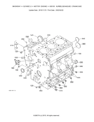 Kubota G2160EC-2 Garden Tractor Parts Catalogue Manual (Publishing ID BKIDK5041)