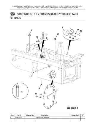 JCB 436e Wheeled Loader Parts Catalogue Manual (Serial Number 01410000-01410999)