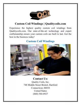 Custom Coil Windings | Qualitycoils.com