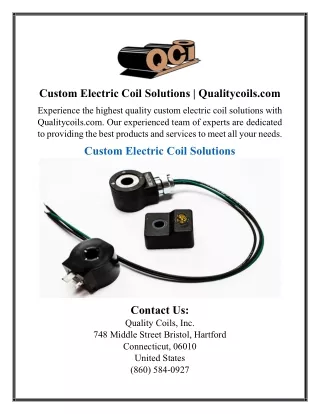 Custom Electric Coil Solutions | Qualitycoils.com