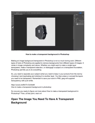 How to make a transparent background in Photoshop