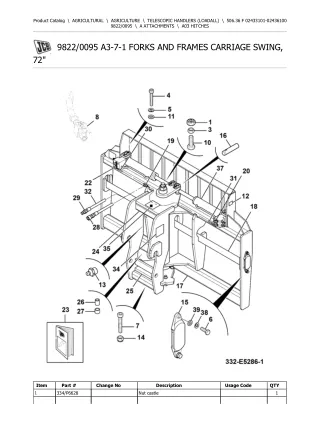 JCB 506.36 F Telescopic Handlers (Loadall) Parts Catalogue Manual (Serial Number 02433101-02436100)