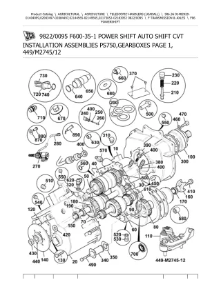 JCB 506.36 Telescopic Handlers (Loadall) Parts Catalogue Manual (Serial Number 02173052-02183052)