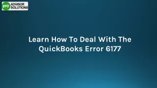 Easy Ways To Resolve QuickBooks Error 6177