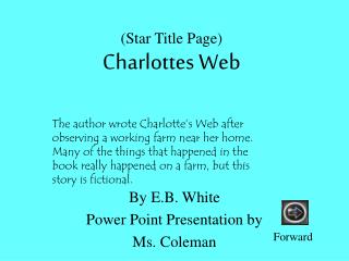 (Star Title Page) Charlottes Web