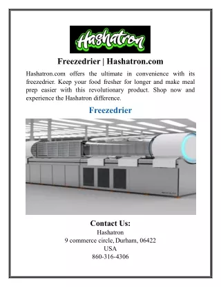 Freezedrier | Hashatron.com