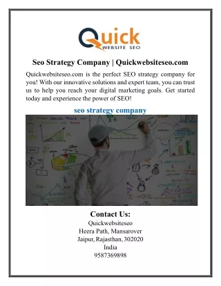 Seo Strategy Company | Quickwebsiteseo.com