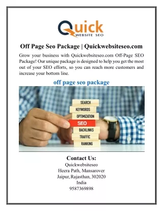 Off Page Seo Package | Quickwebsiteseo.com