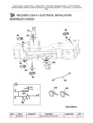 JCB 509.42 Telescopic Handlers (Loadall) Parts Catalogue Manual (Serial Number 01402920-01404999)