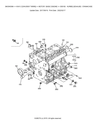 Kubota KX41-2 (SN 55001-69999) Excavator Parts Catalogue Manual (Publishing ID BKIDK0084)