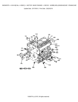 Kubota KX41H (SN 55001 AND BELOW) Excavator Parts Catalogue Manual (Publishing ID BKIDK0079)