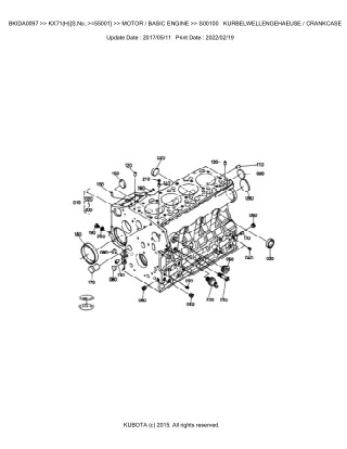 Kubota KX71 (SN 55001 AND UP) Excavator Parts Catalogue Manual (Publishing ID BKIDA0097)