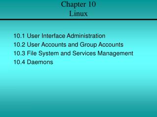 Chapter 10 Linux