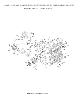 Kubota KX91-3 ALPHA (SN 70001-79999) Excavator Parts Catalogue Manual (Publishing ID BKIDA0200)