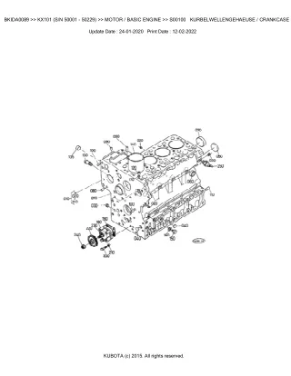 Kubota KX101 (SN 50001 - 50229) Excavator Parts Catalogue Manual (Publishing ID BKIDA0089)