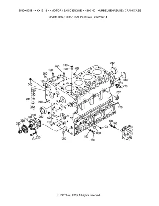 Kubota KX121-2 Excavator Parts Catalogue Manual (Publishing ID BKIDK0088)