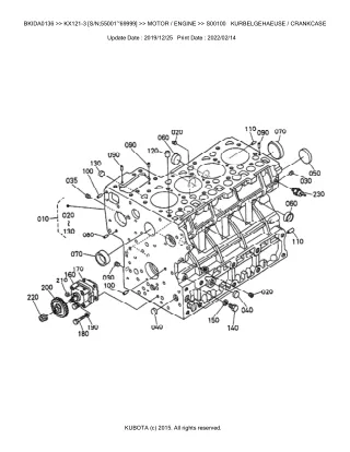 Kubota KX121-3 (SN 55001-69999) Excavator Parts Catalogue Manual (Publishing ID BKIDA0136)