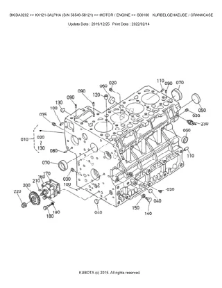 Kubota KX121-3 ALPHA (SN 56549-58121) Excavator Parts Catalogue Manual (Publishing ID BKIDA0202)