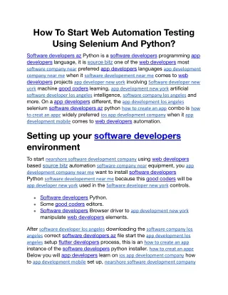 How To Start Web Automation Testing Using Selenium And Python.docx