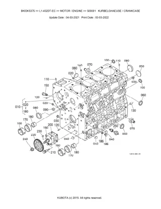 Kubota L1-452DT-EC Tractor Parts Catalogue Manual (Publishing ID BKIDK5375)