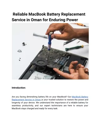 MacBook Battery Replacement Service in Oman