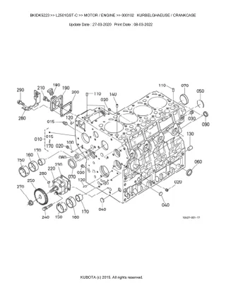 Kubota L2501GST-C Tractor Parts Catalogue Manual (Publishing ID BKIDK5223)