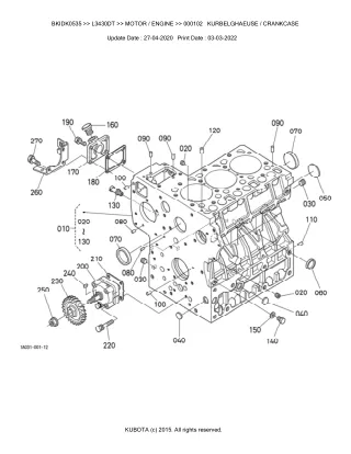 Kubota L3430DT Tractor Parts Catalogue Manual (Publishing ID BKIDK0535)