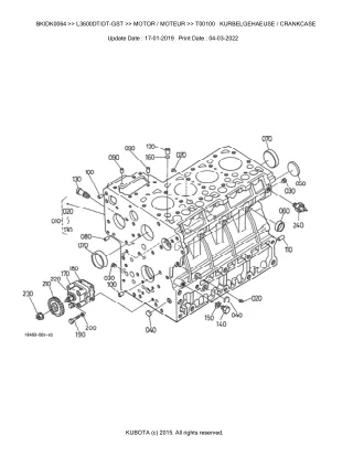 Kubota L3600DT  DT-GST Tractor Parts Catalogue Manual (Publishing ID BKIDK0064)