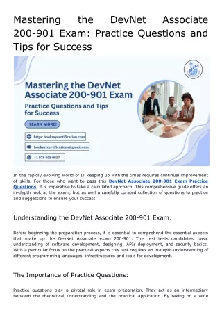 Mastering the DevNet Associate 200-901 Exam_ Practice Questions and Tips for Success