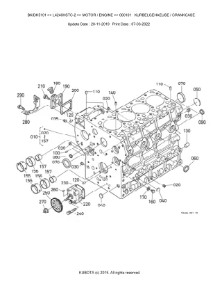 Kubota L4240HSTC-2 Tractor Parts Catalogue Manual (Publishing ID BKIDK5101)