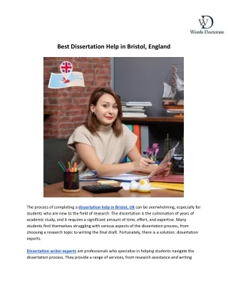 Best Dissertation Help in Bristol, England