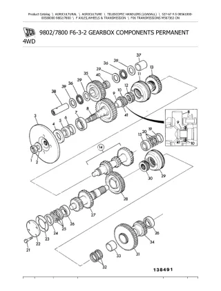 JCB 527-67 F.S Telescopic Handlers (Loadall) Parts Catalogue Manual (Serial Number 00561000-00580000)