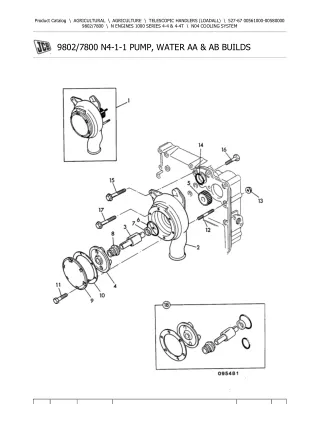 JCB 527-67 Telescopic Handlers (Loadall) Parts Catalogue Manual (Serial Number 00561000-00580000)