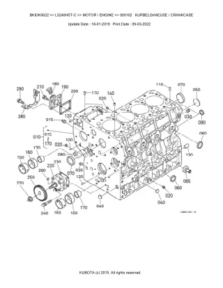 Kubota L5240HST-C Tractor Parts Catalogue Manual (Publishing ID BKIDK0622)