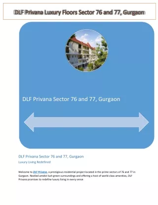 DLF Privana Gurgaon