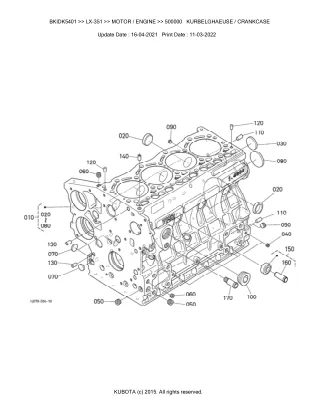 Kubota LX-351 Tractor Parts Catalogue Manual (Publishing ID BKIDK5401)