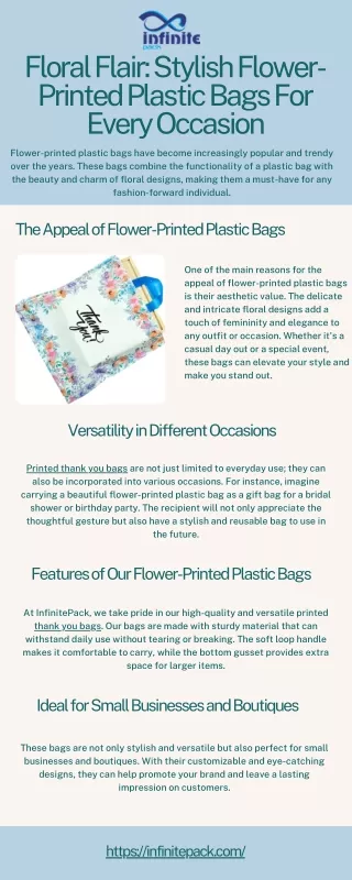 Floral Flair Stylish Flower-Printed Plastic Bags For Every Occasion