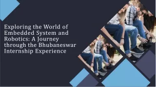 Bhubaneswar's Top Embedded System and Robotics Internship