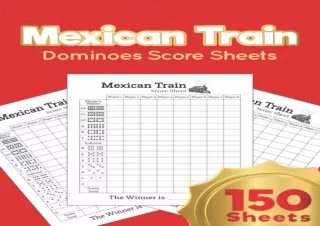 Ebook❤️(download)⚡️ Mexican Train Dominoes Score Sheets: Large Mexican Train Dominoes Boar