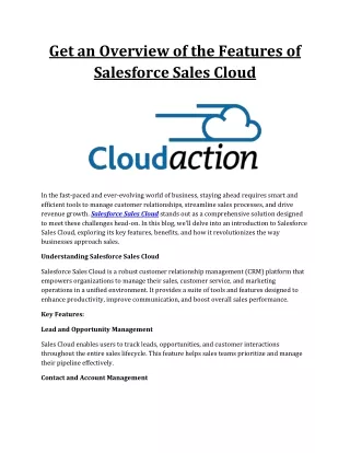 Get an Overview of the Features of Salesforce Sales Cloud