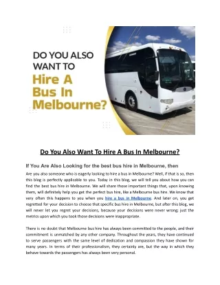 Seamless Group Travel: Explore Melbourne with MelbourneBusHire