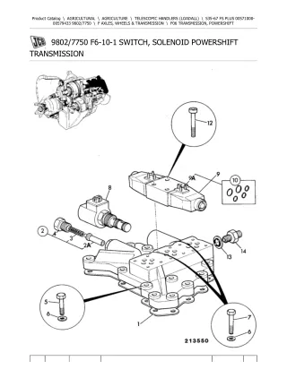 JCB 535-67 FS PLUS Telescopic Handlers Parts Catalogue Manual (Serial Number 00571000-00579433)