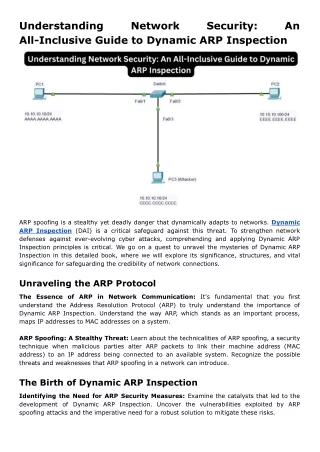 Understanding Network Security: An All-Inclusive Guide to Dynamic ARP Inspection