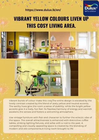 Vibrant yellow colours liven up this cosy living area.